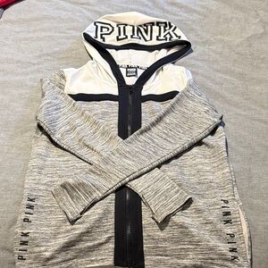 Victoria's Secret PINK Black and White Zip-Up Jacket